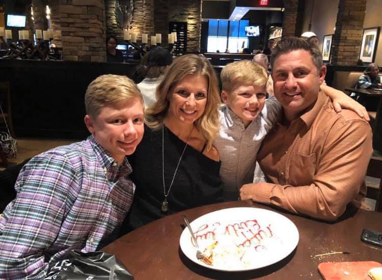 Joe Caruso with wife Karli and sons Joey and Jacob